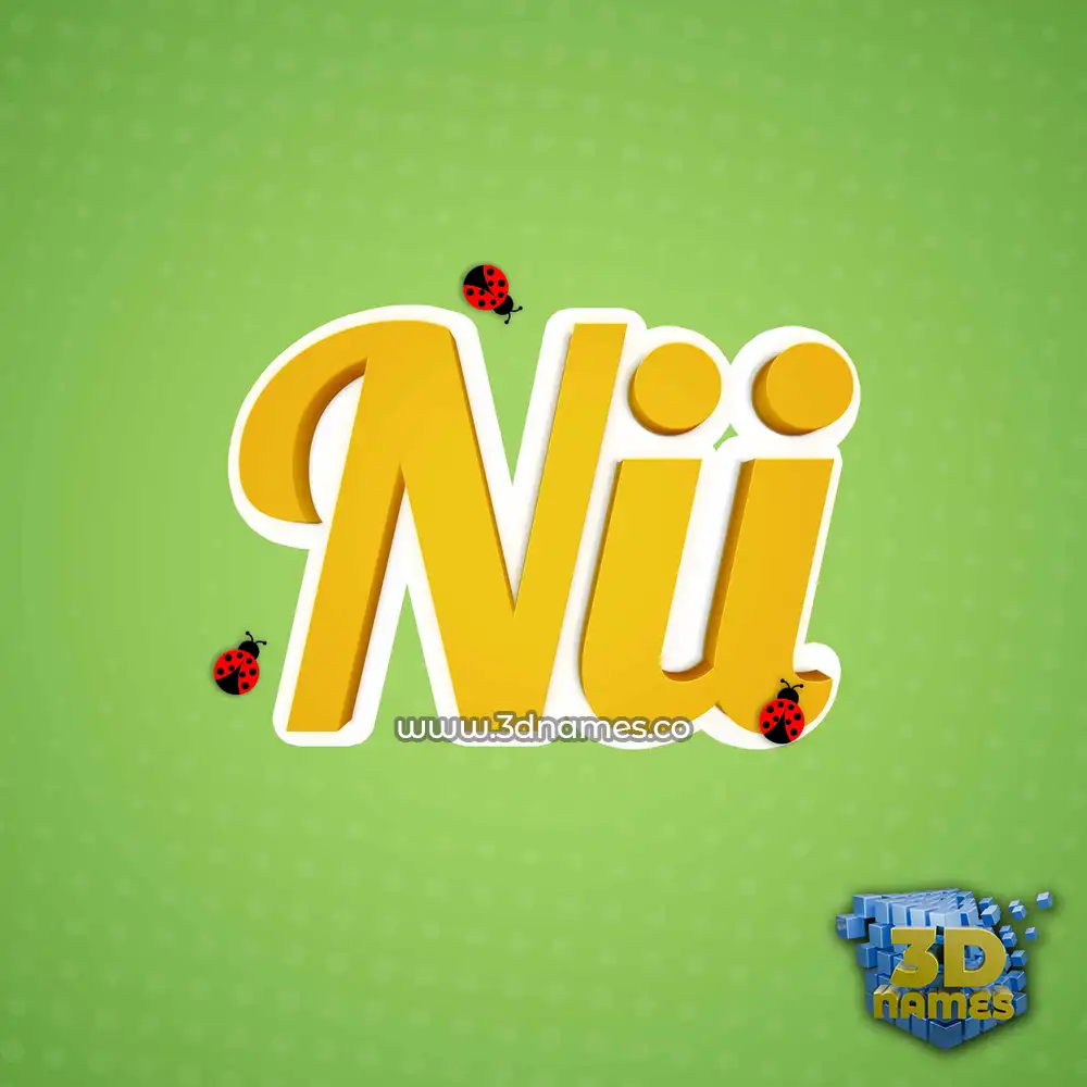 nii in Ladybugs style - 3D name wallpaper