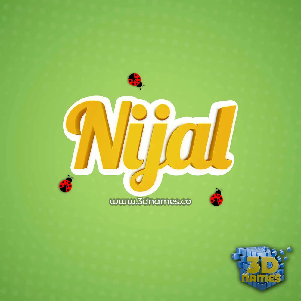 nijal in Ladybugs style - 3D name wallpaper