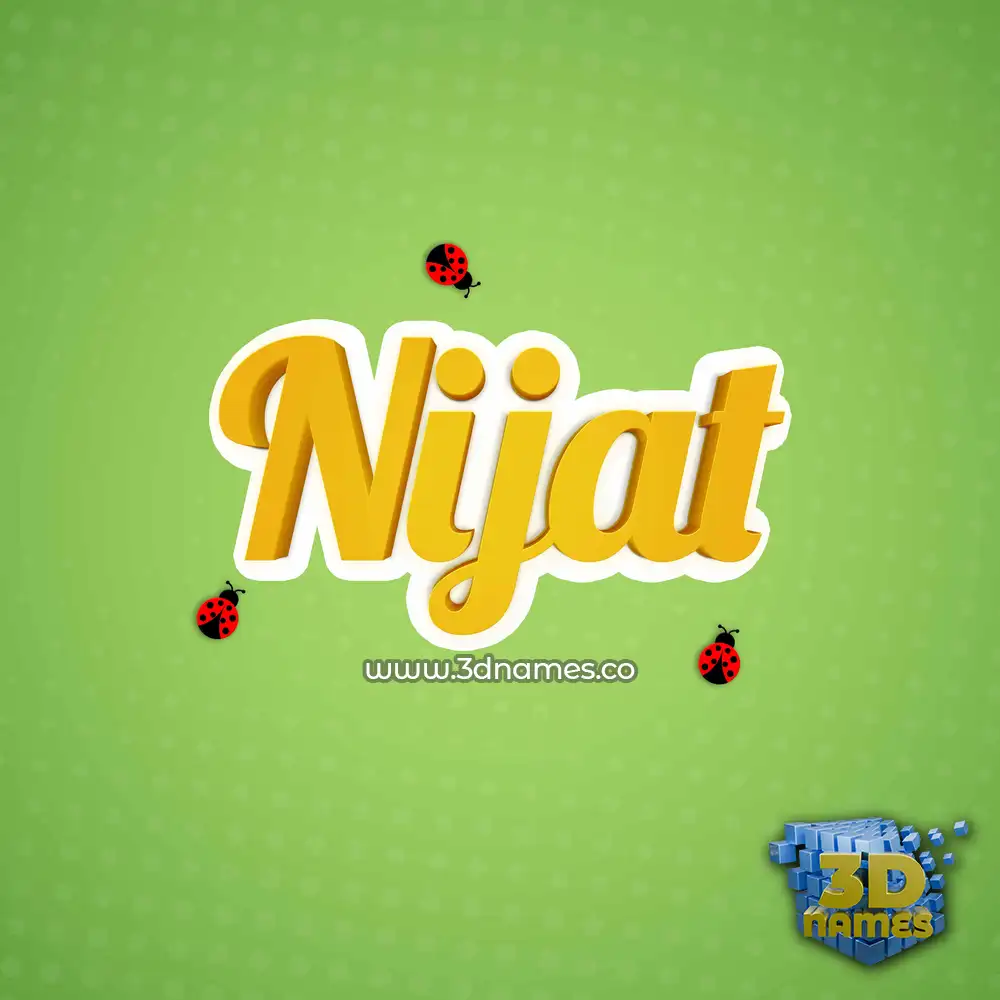 nijat in Ladybugs style - 3D name wallpaper