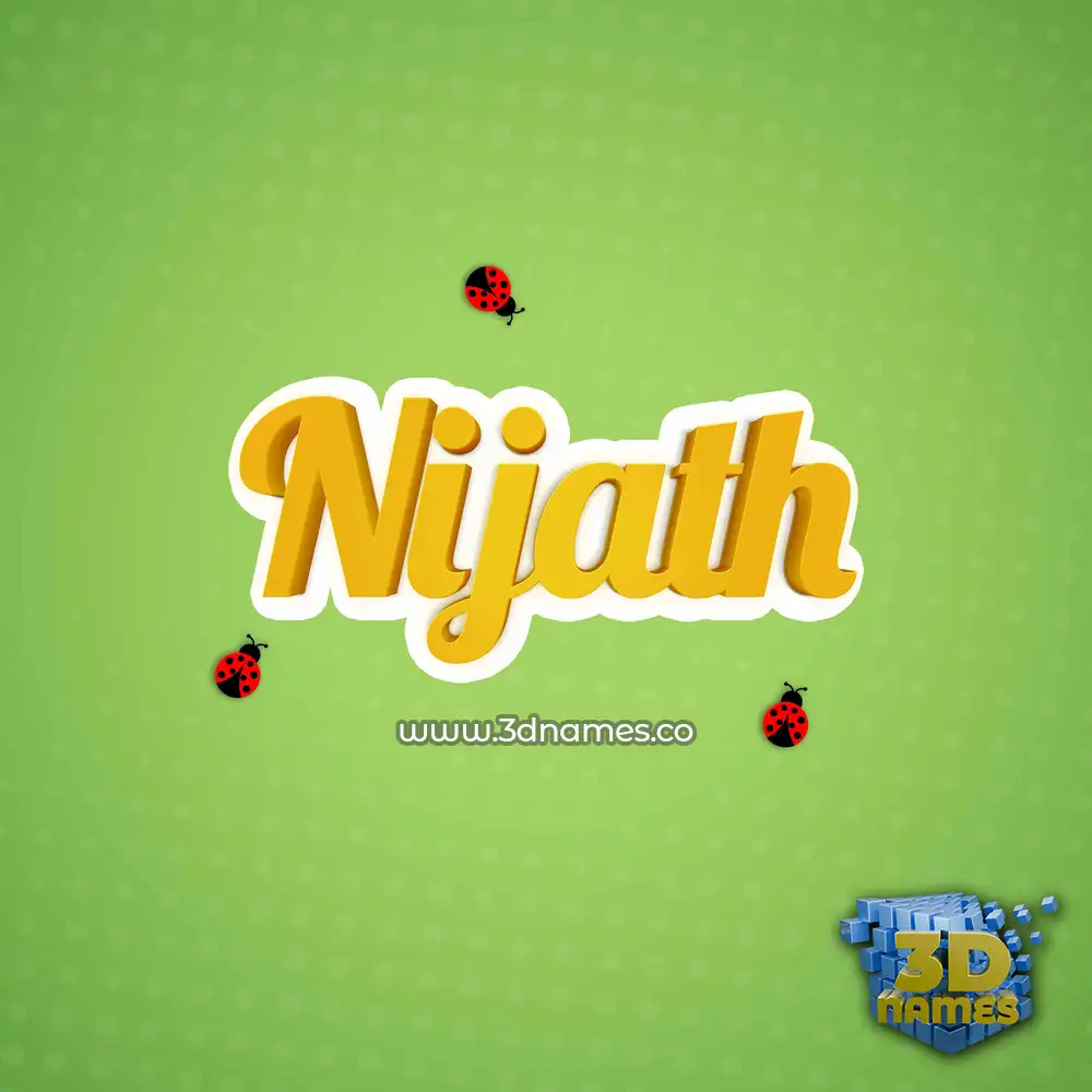 nijath in Ladybugs style - 3D name wallpaper
