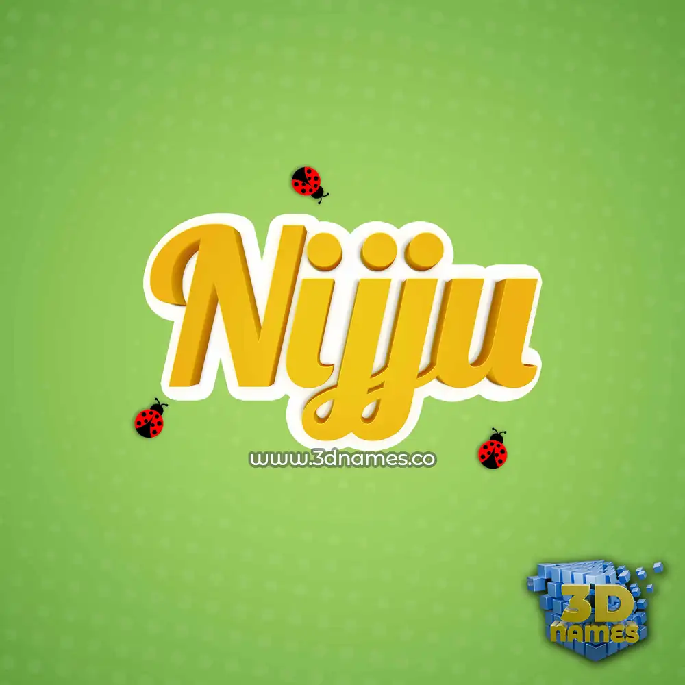 nijju in Ladybugs style - 3D name wallpaper