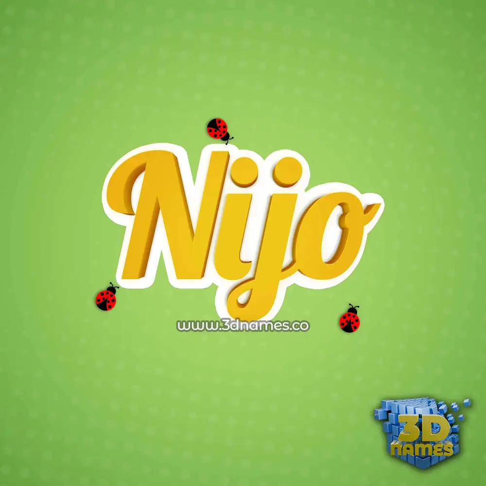 nijo in Ladybugs style - 3D name wallpaper