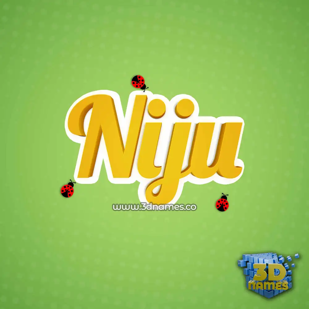 niju in Ladybugs style - 3D name wallpaper