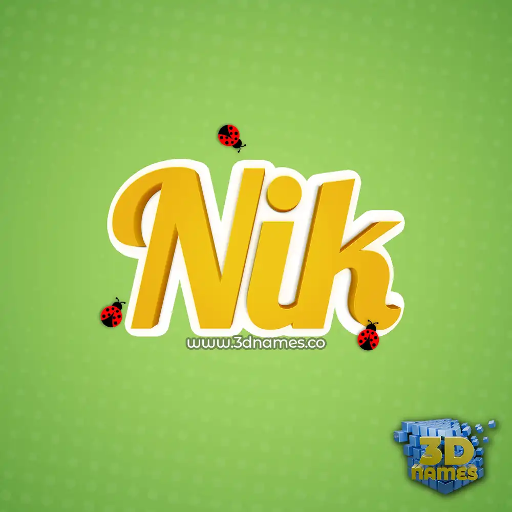 nik in Ladybugs style - 3D name wallpaper