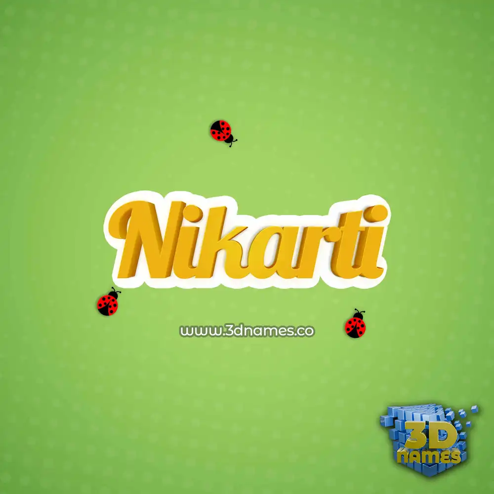 nikarti in Ladybugs style - 3D name wallpaper