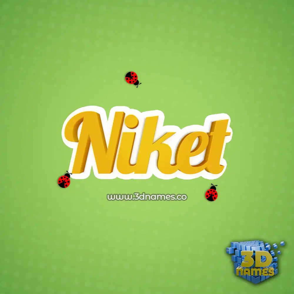 niket in Ladybugs style - 3D name wallpaper