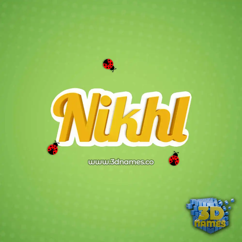 nikhl in Ladybugs style - 3D name wallpaper