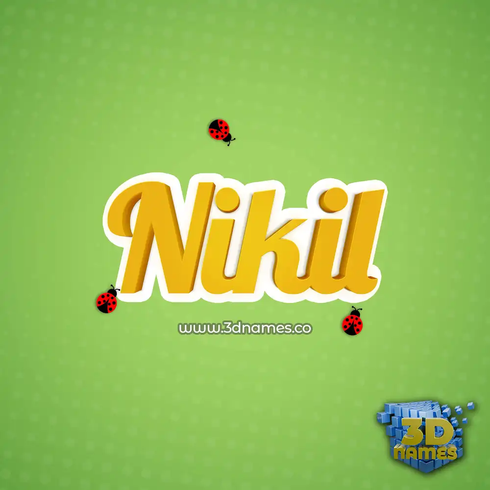 nikil in Ladybugs style - 3D name wallpaper