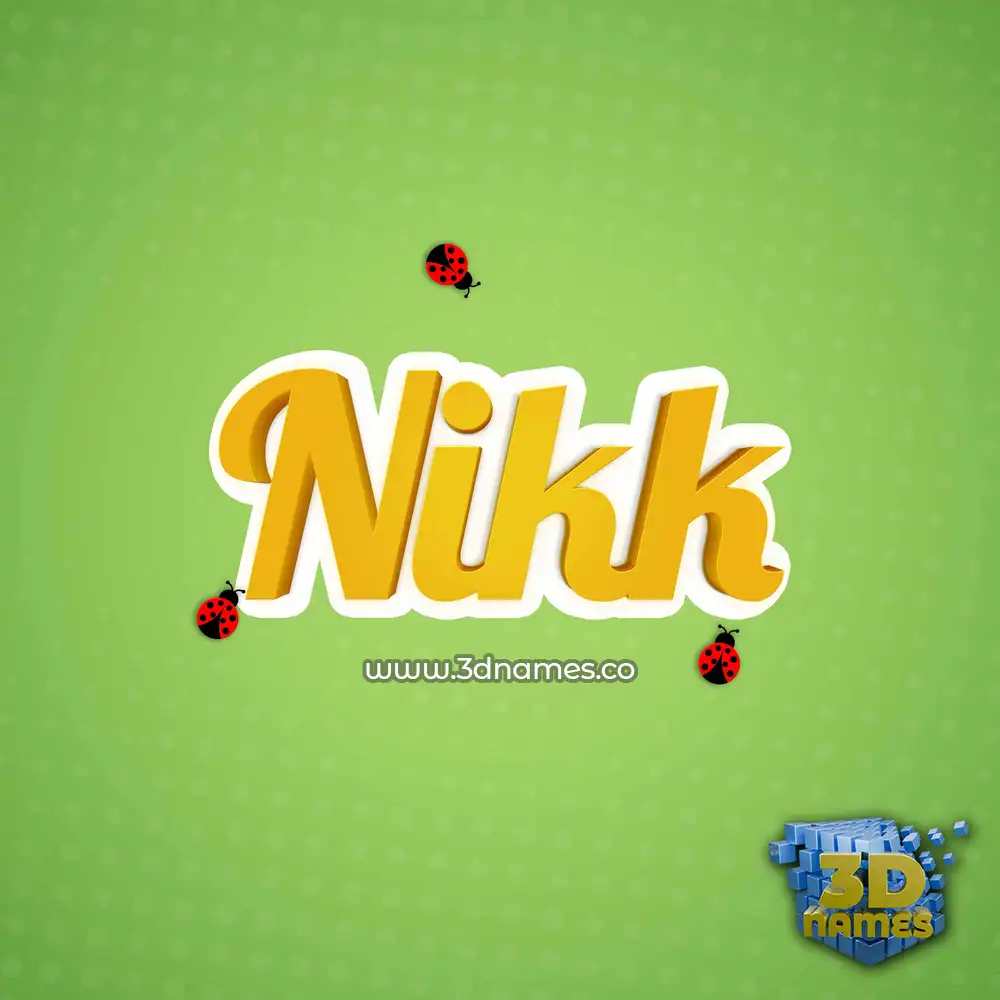 nikk in Ladybugs style - 3D name wallpaper