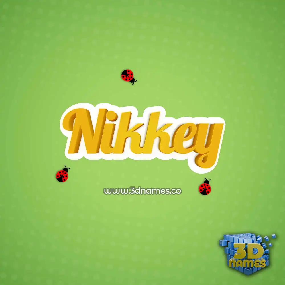 nikkey in Ladybugs style - 3D name wallpaper