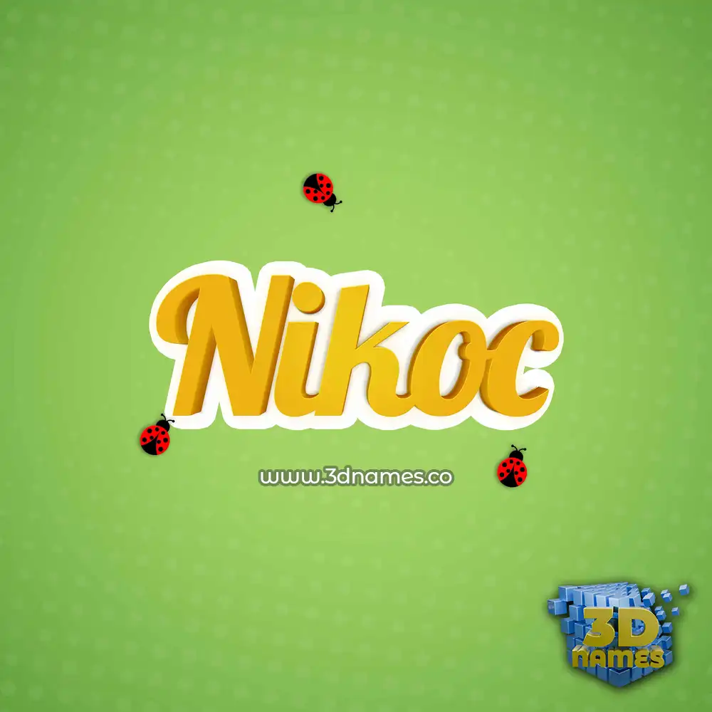 nikoc in Ladybugs style - 3D name wallpaper