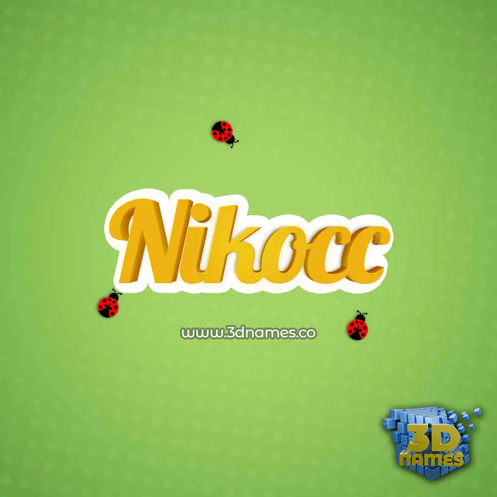 nikocc in Ladybugs style - 3D name wallpaper