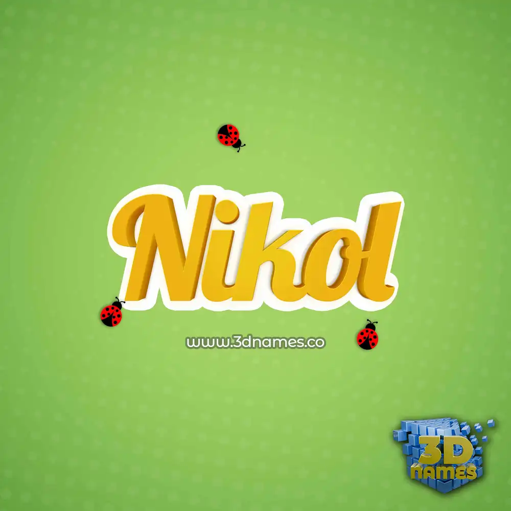 nikol in Ladybugs style - 3D name wallpaper