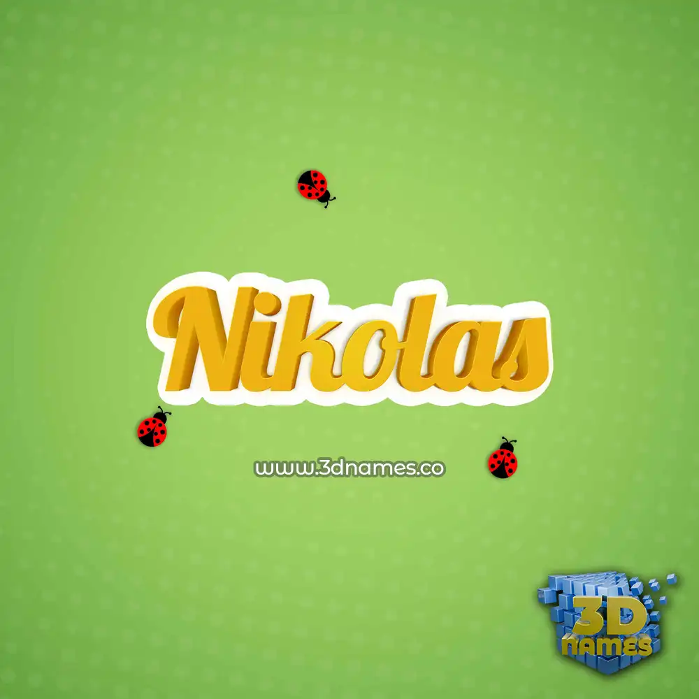 nikolas in Ladybugs style - 3D name wallpaper