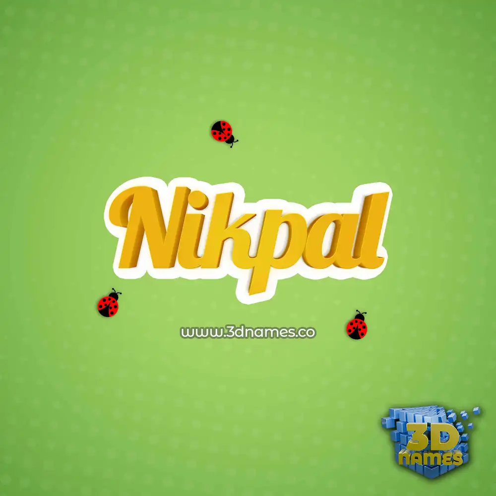 nikpal in Ladybugs style - 3D name wallpaper