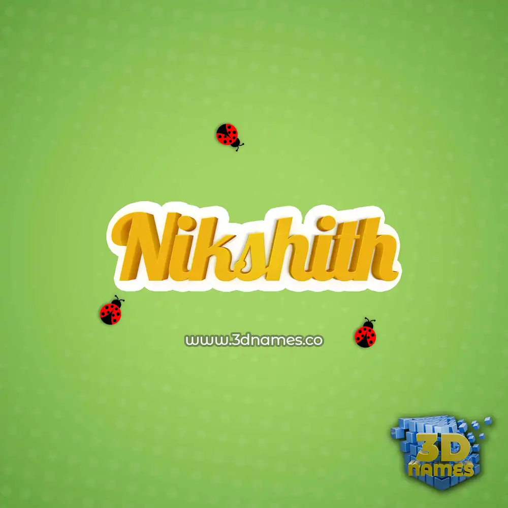 nikshith in Ladybugs style - 3D name wallpaper