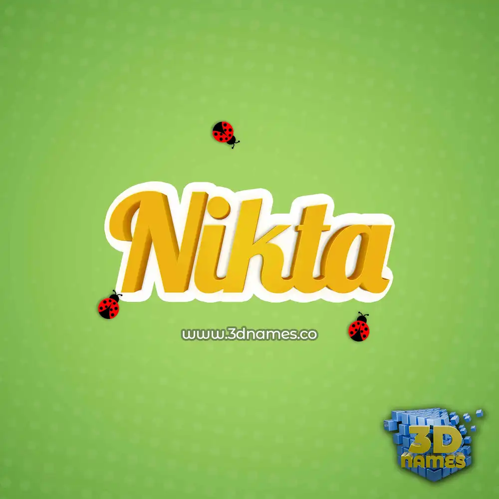 nikta in Ladybugs style - 3D name wallpaper