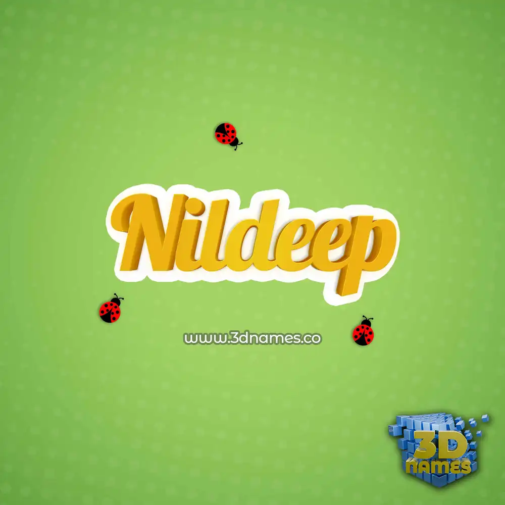 nildeep in Ladybugs style - 3D name wallpaper