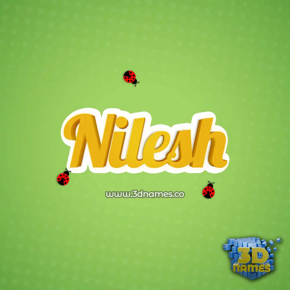 nilesh in Ladybugs style - 3D name wallpaper