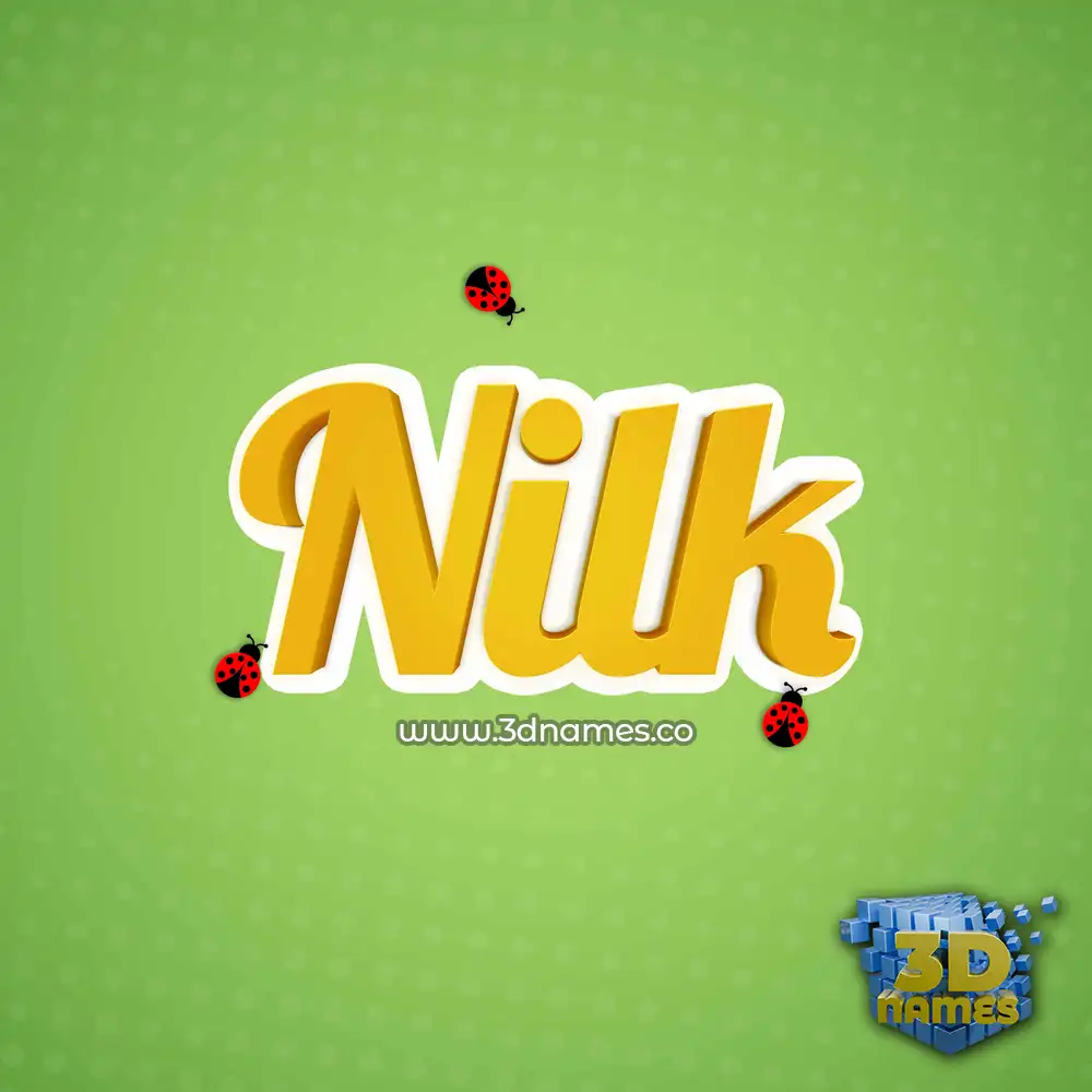 nilk in Ladybugs style - 3D name wallpaper