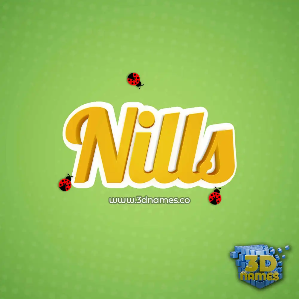 nills in Ladybugs style - 3D name wallpaper