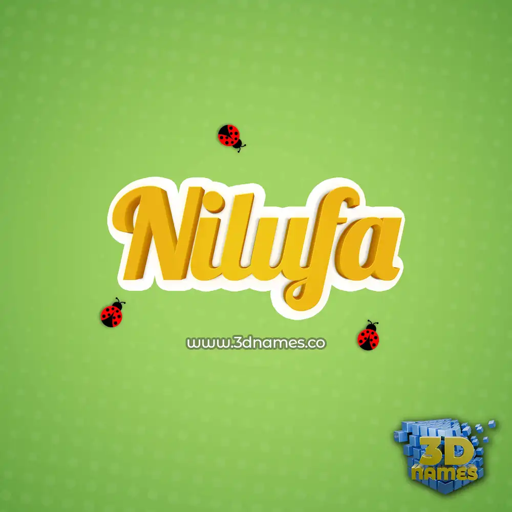 nilufa in Ladybugs style - 3D name wallpaper