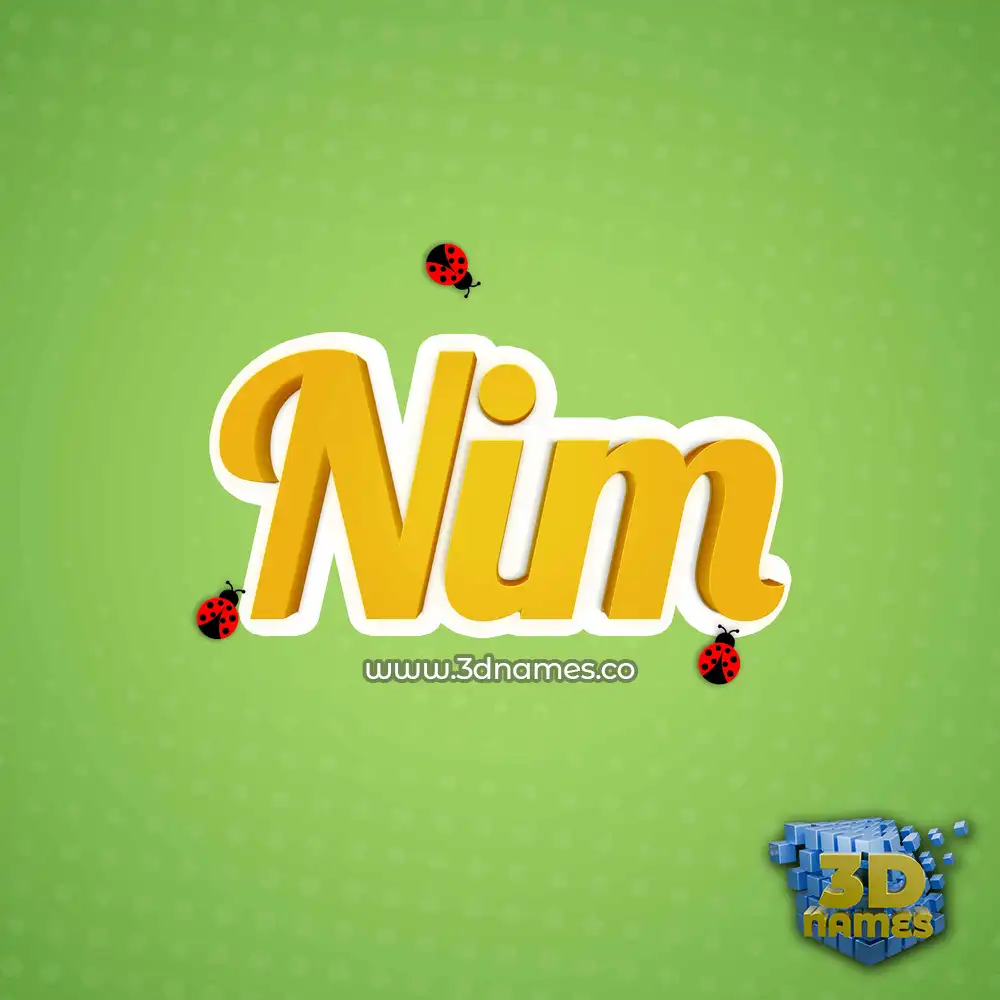 nim in Ladybugs style - 3D name wallpaper