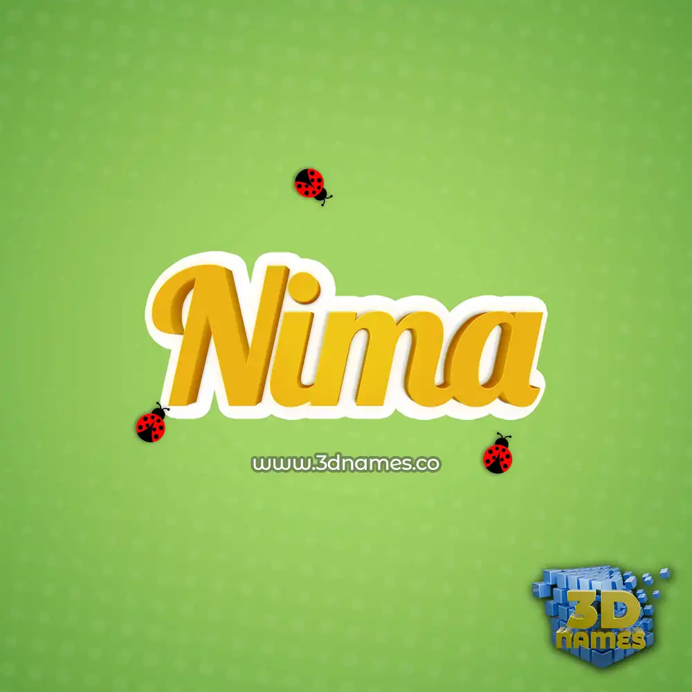 nima in Ladybugs style - 3D name wallpaper