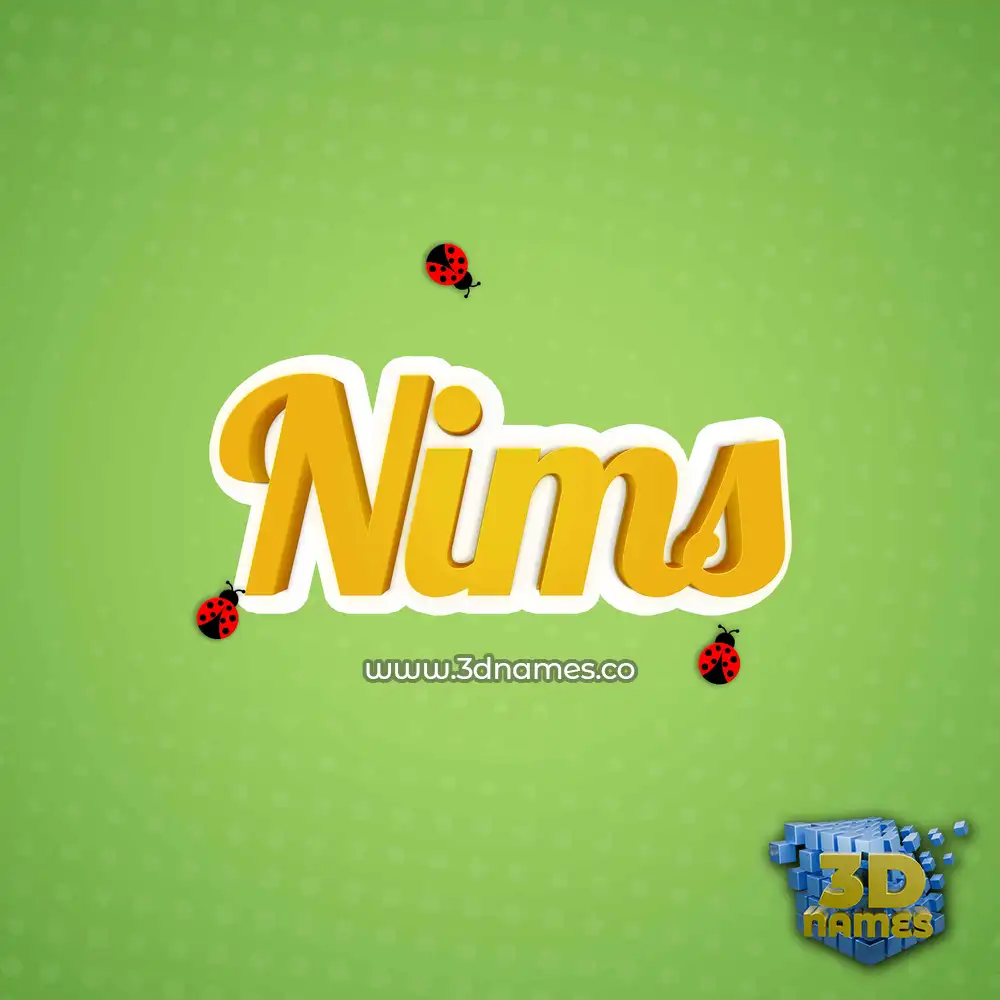 nims in Ladybugs style - 3D name wallpaper