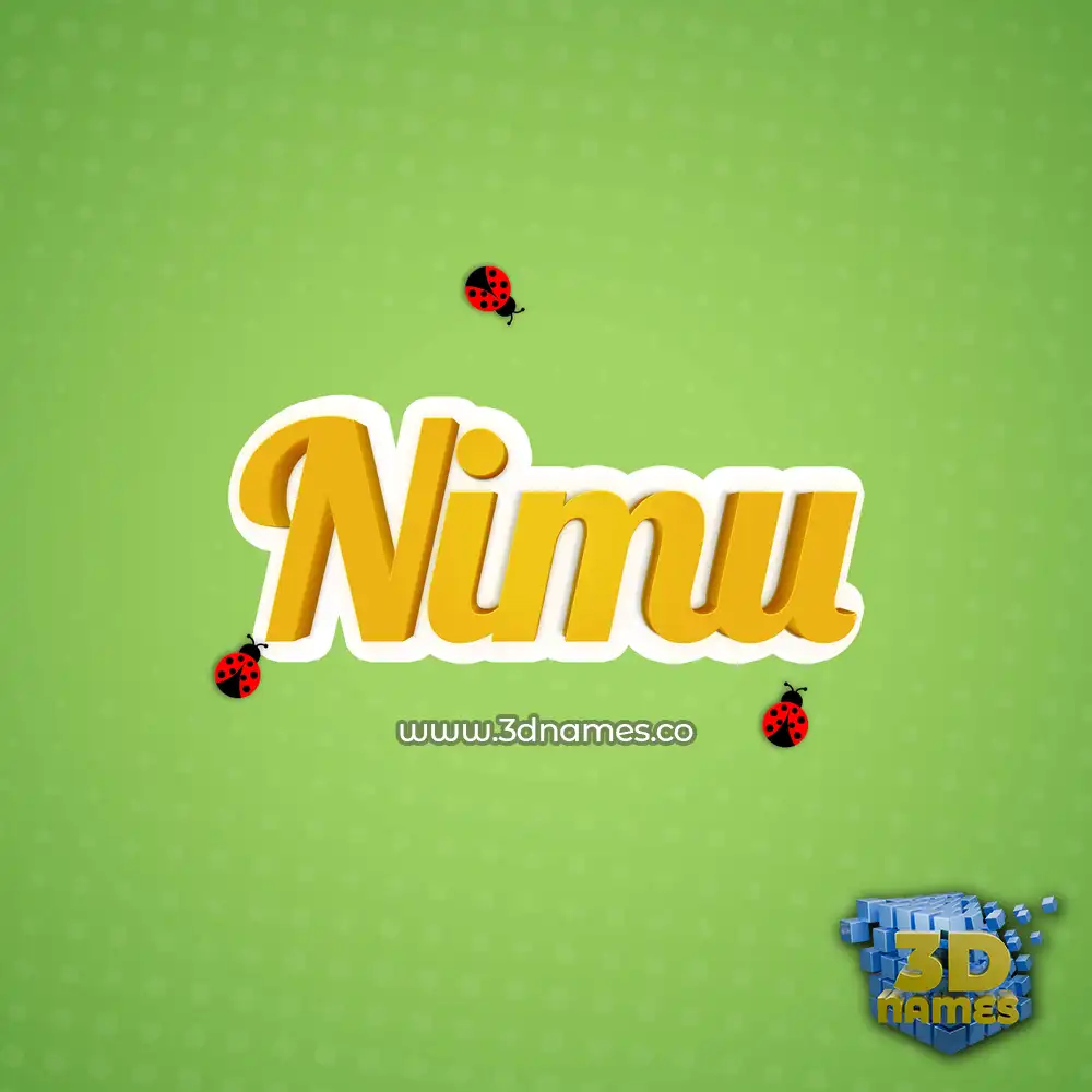nimu in Ladybugs style - 3D name wallpaper