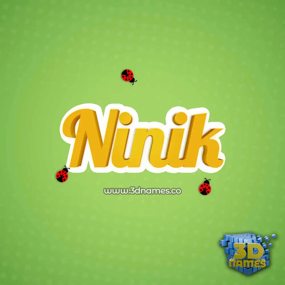 ninik in Ladybugs style - 3D name wallpaper