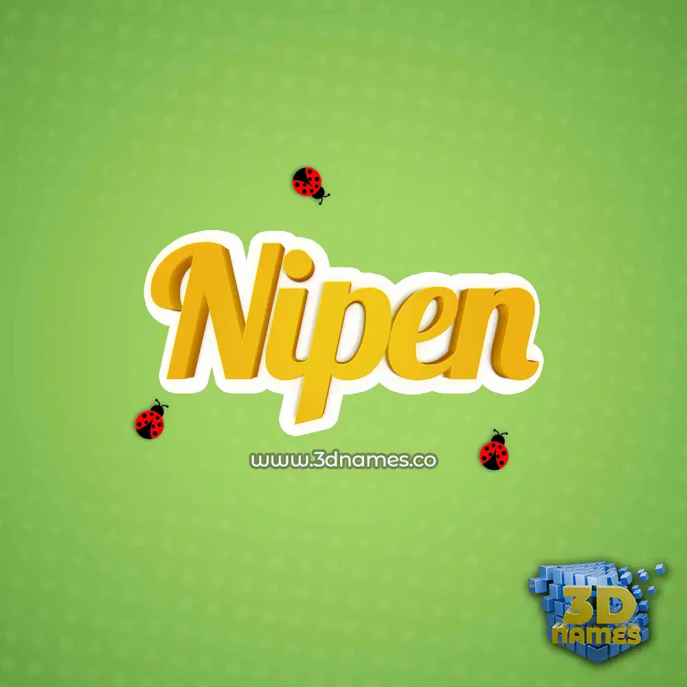 nipen in Ladybugs style - 3D name wallpaper