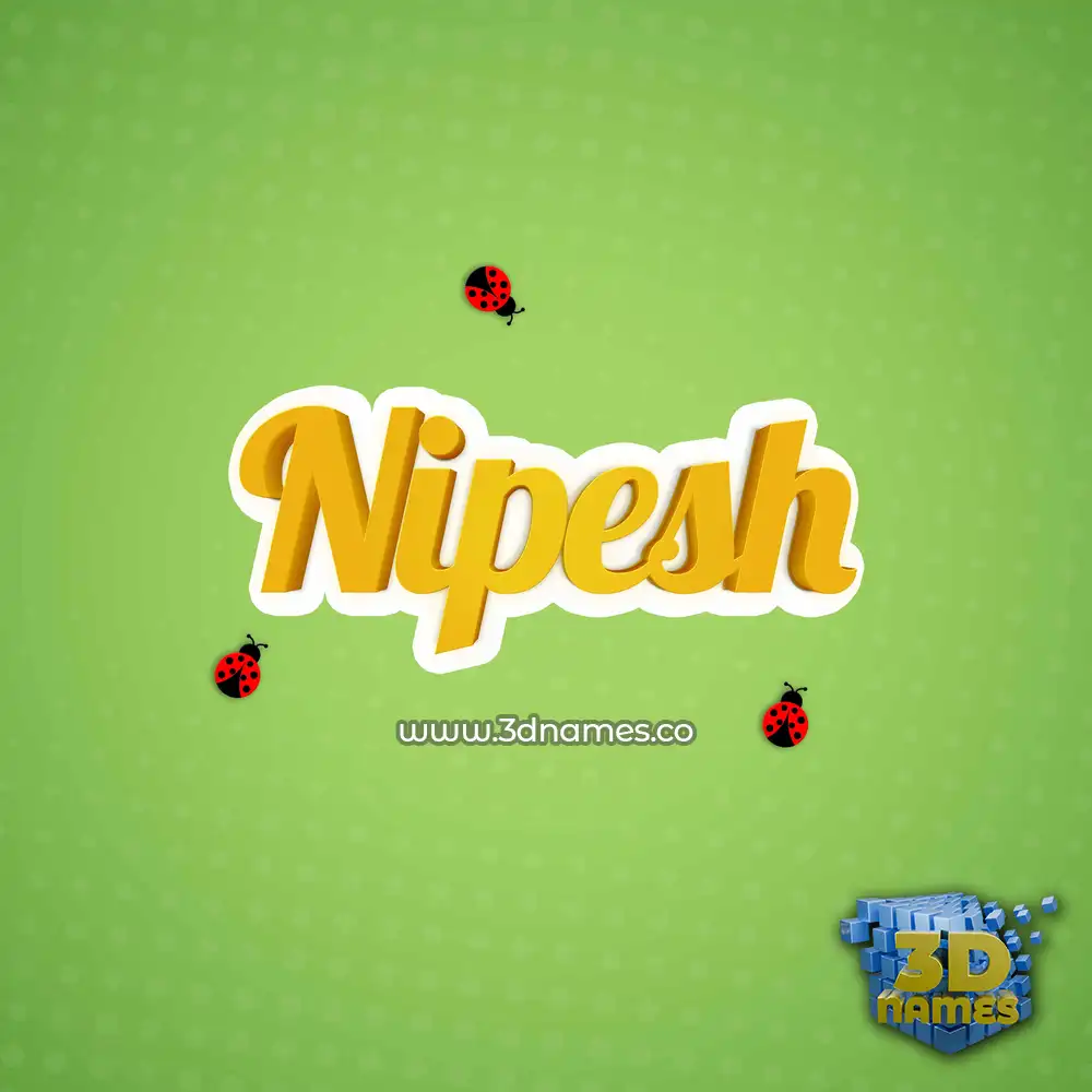 nipesh in Ladybugs style - 3D name wallpaper