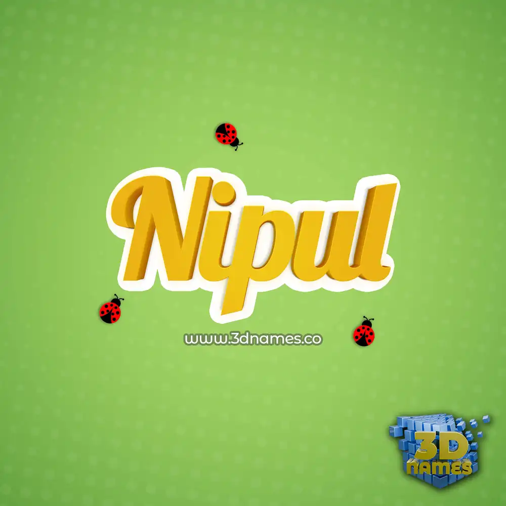 nipul in Ladybugs style - 3D name wallpaper