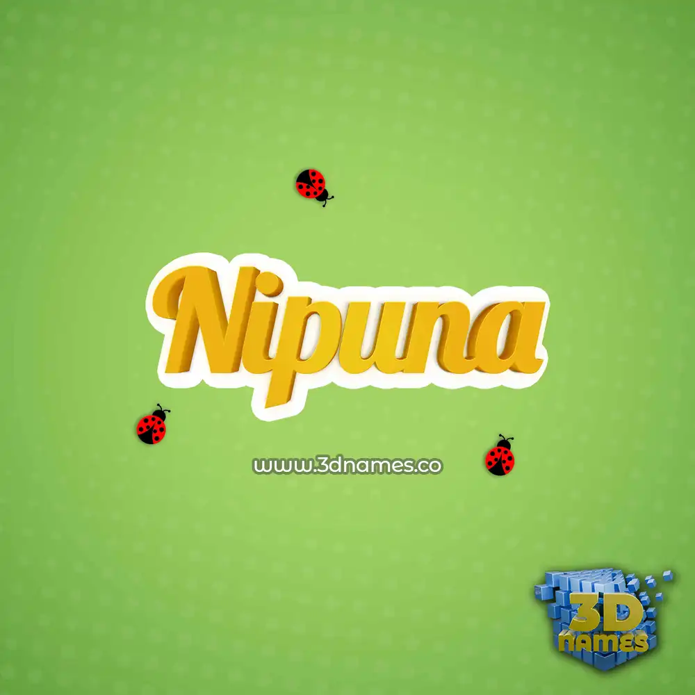 nipuna in Ladybugs style - 3D name wallpaper