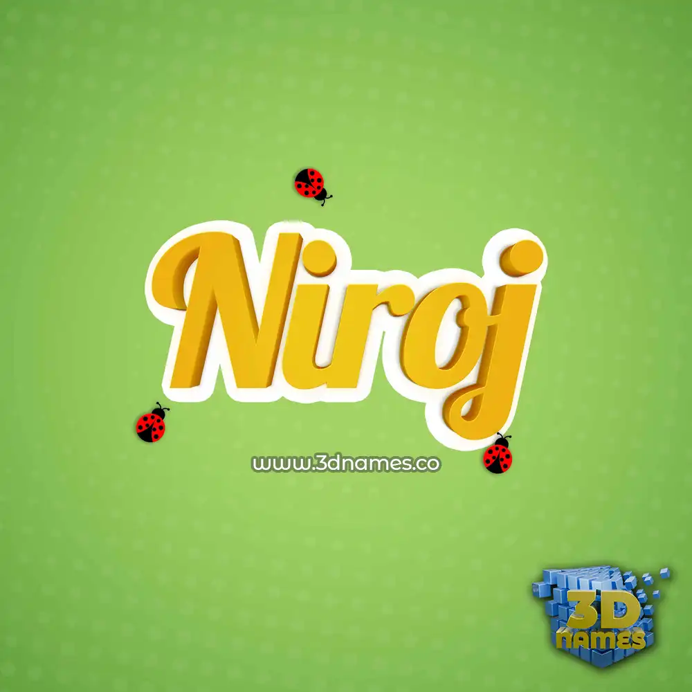 niroj in Ladybugs style - 3D name wallpaper