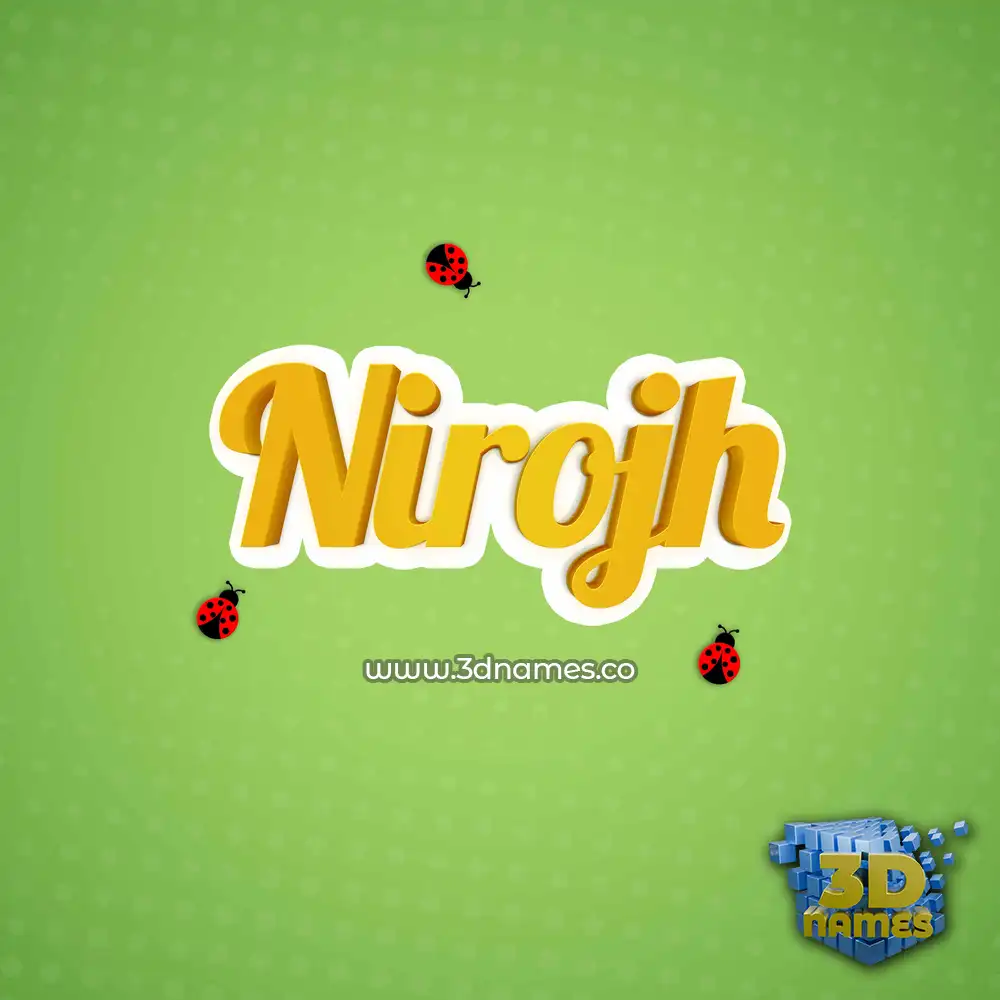 nirojh in Ladybugs style - 3D name wallpaper