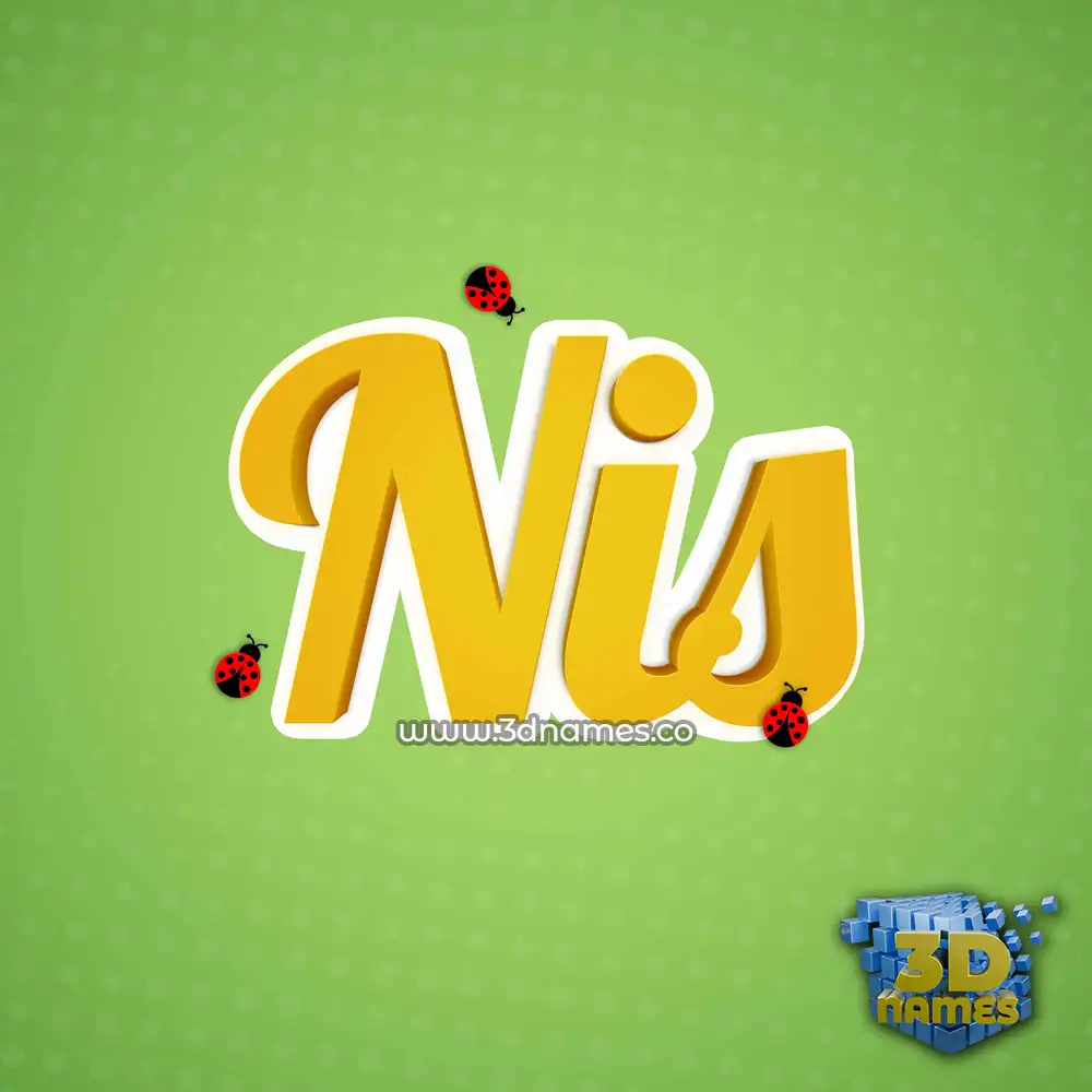 nis in Ladybugs style - 3D name wallpaper