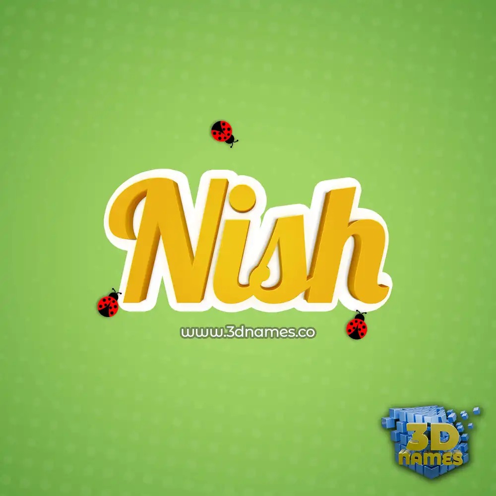 nish in Ladybugs style - 3D name wallpaper