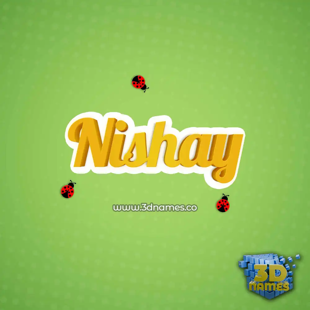 nishay in Ladybugs style - 3D name wallpaper