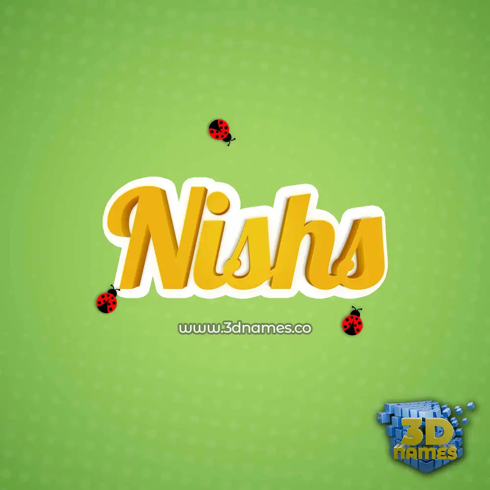 nishs in Ladybugs style - 3D name wallpaper