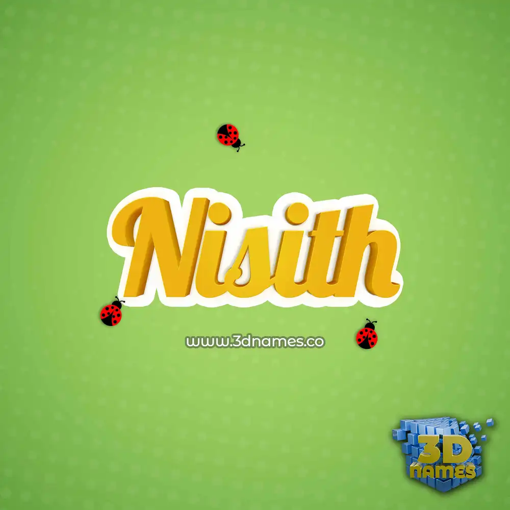 nisith in Ladybugs style - 3D name wallpaper