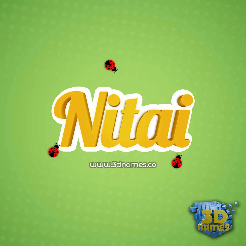 nitai in Ladybugs style - 3D name wallpaper
