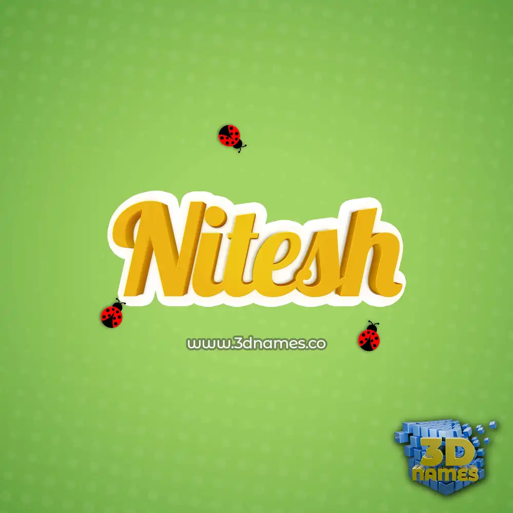 nitesh in Ladybugs style - 3D name wallpaper