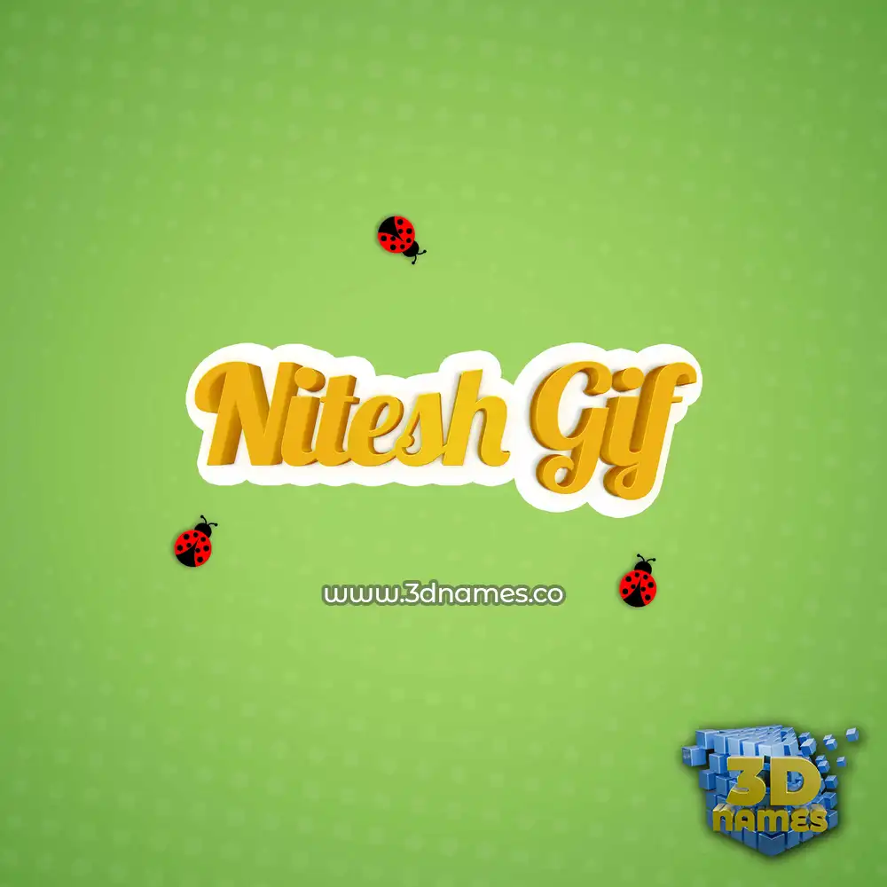 nitesh gif in Ladybugs style - 3D name wallpaper