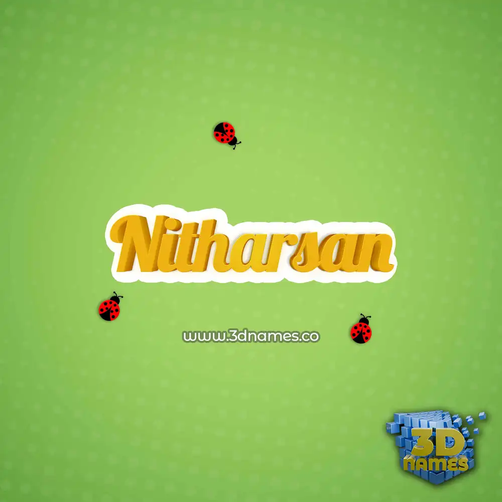 nitharsan in Ladybugs style - 3D name wallpaper