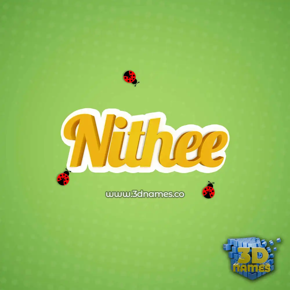 nithee in Ladybugs style - 3D name wallpaper