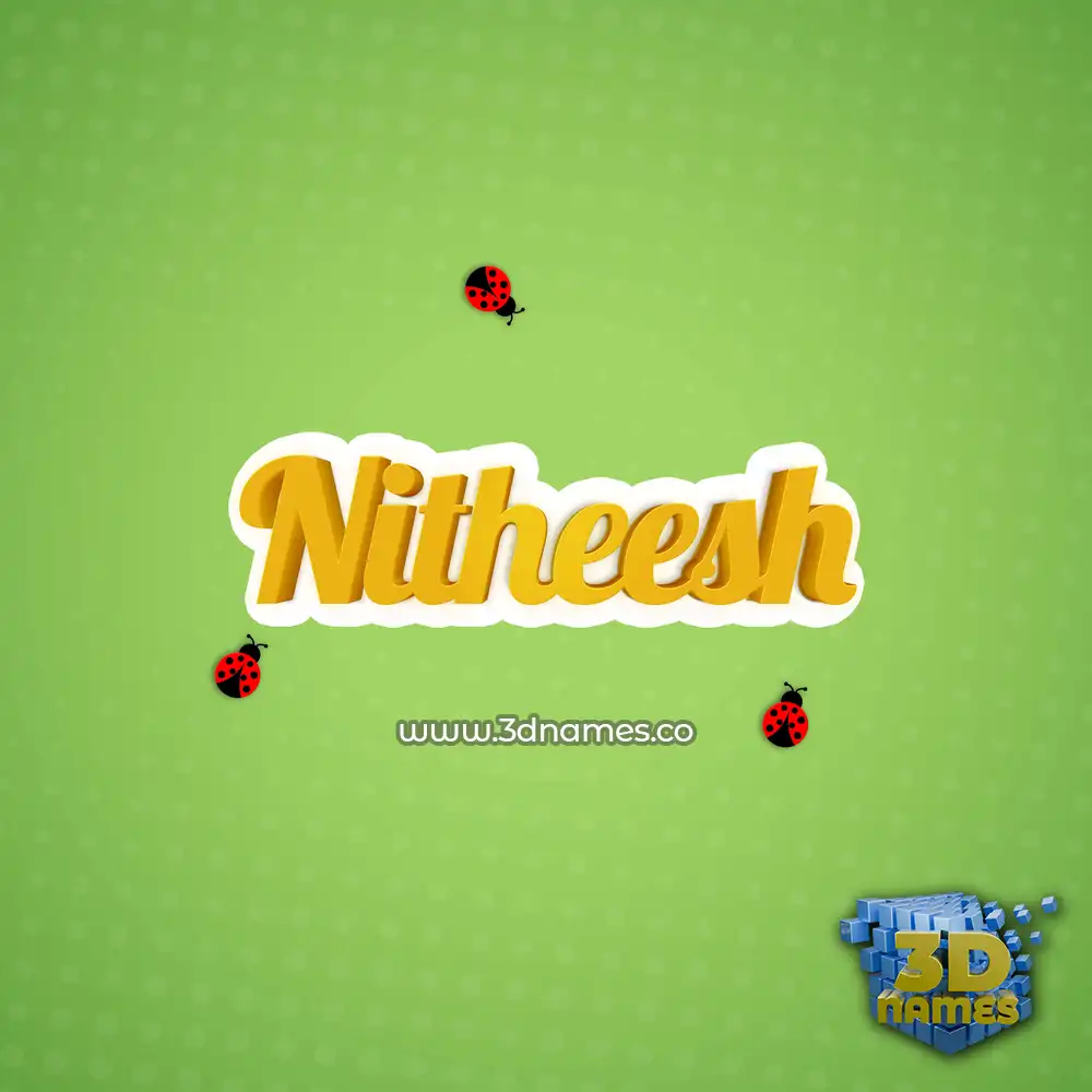 nitheesh in Ladybugs style - 3D name wallpaper