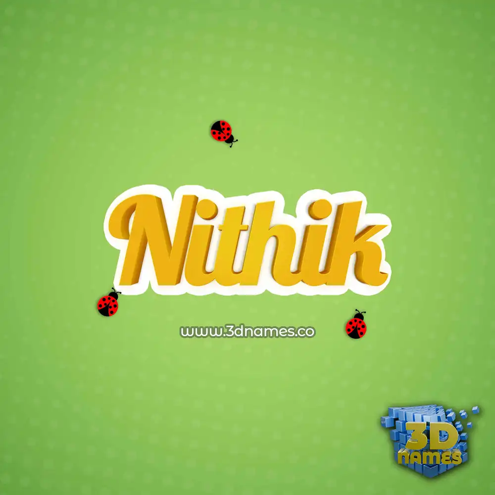 nithik in Ladybugs style - 3D name wallpaper