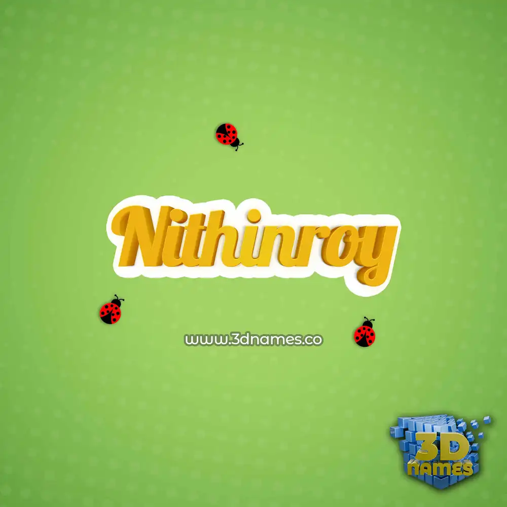 nithinroy in Ladybugs style - 3D name wallpaper